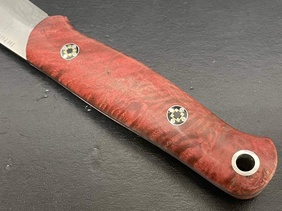 美品バークリバーBARK RIVER BUSHCRAFTER LT CPM 3V★Dark Red Elder Burl Mosaicブッシュクラフターナイフ★K23293_画像6