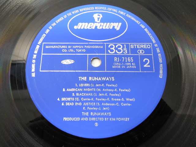 THE RUNAWAYS・ザ・ランナウェイズ / FAST　(帯あり・国内盤) 　 　 LP盤・RJ-7165_画像8