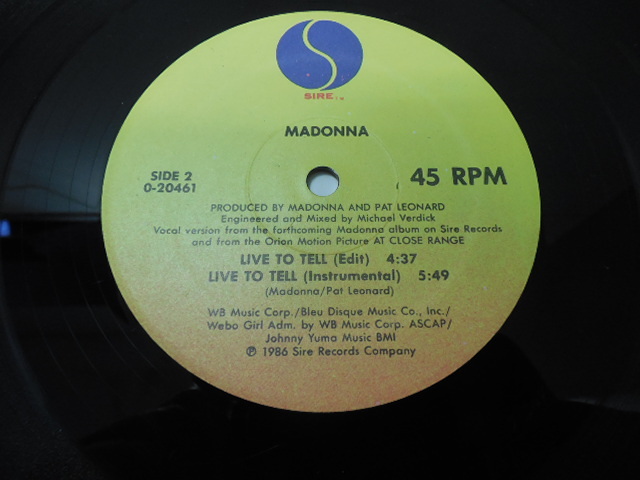 MADONNA・マドンナ / LIVE TO TELL (輸入盤)     LP盤・0-20461の画像7