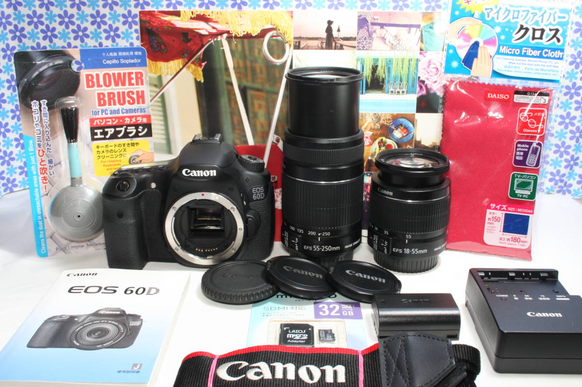 極上美品 Canon キャノン EOS 60D ダブルズームキット 高画質 動画撮影