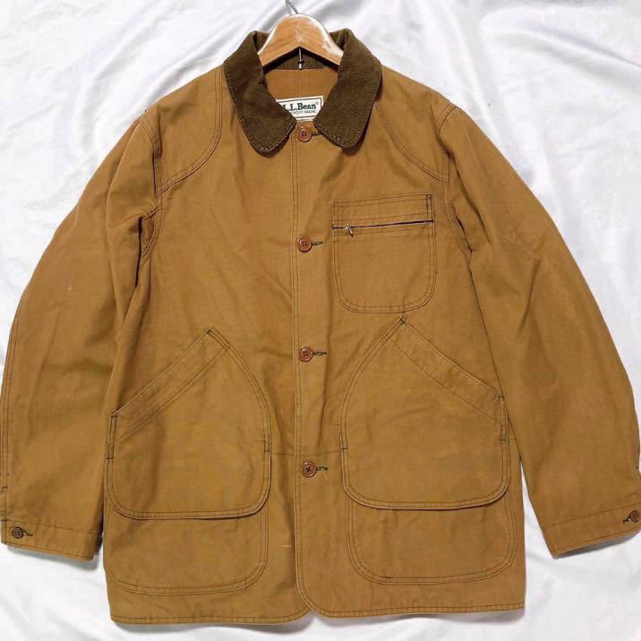 70s 80s usa製 vintage LLBean ブラウン ダック ハンティング ジャケット M アメリカ製 ビンテージ オールド エルエルビーン カバーオール_画像2