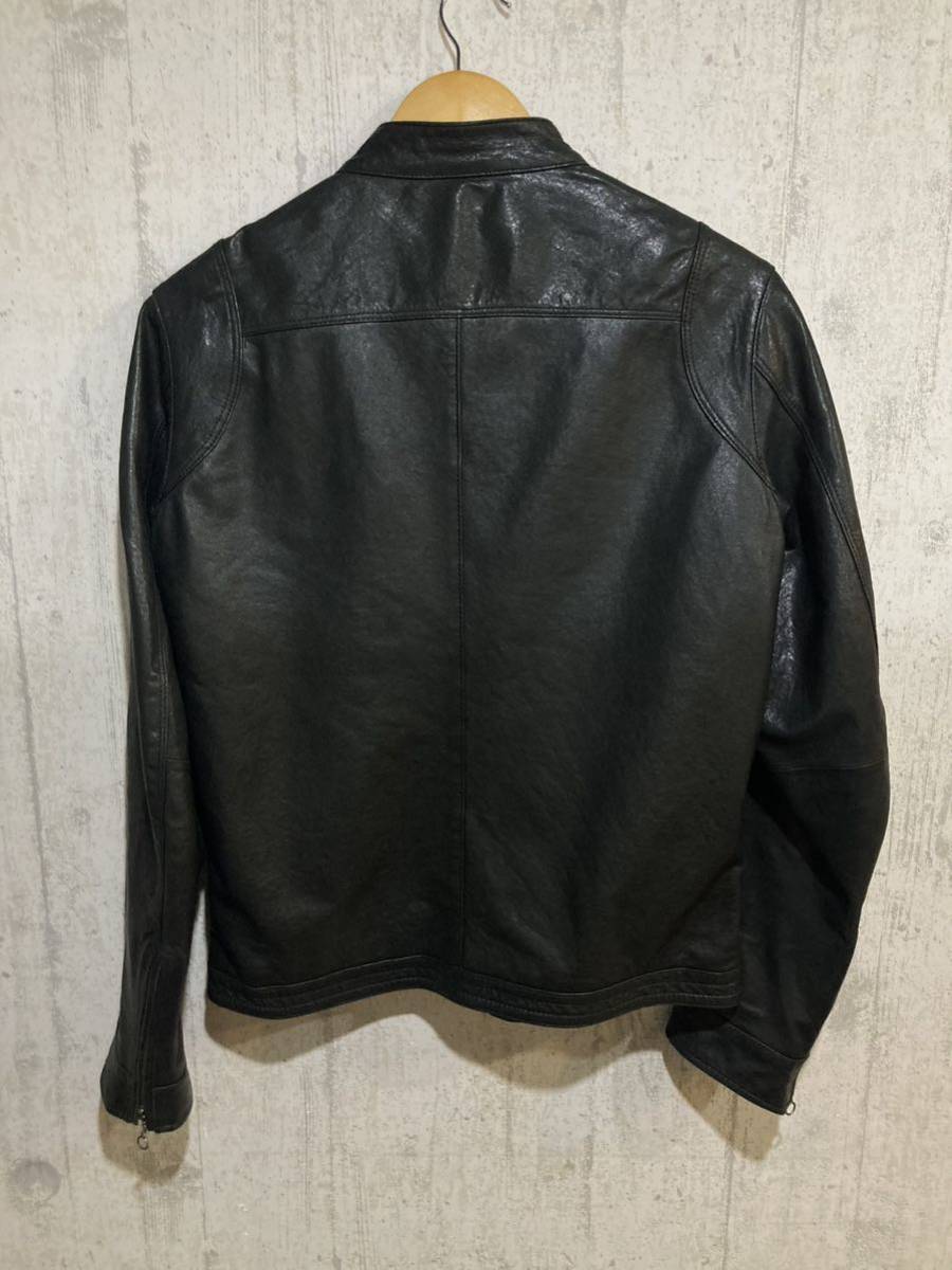 良好used【羊革 /M/黒】UNITEDARROWS green label relaxing ユナイテッドアローズ グリーンレーベル レザージャケットシングルライダース_画像2