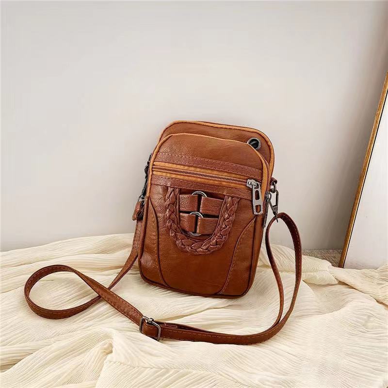  Brown shoulder lady's Mini bag pouch stylish fashion handbag light weight diagonal .. bag 