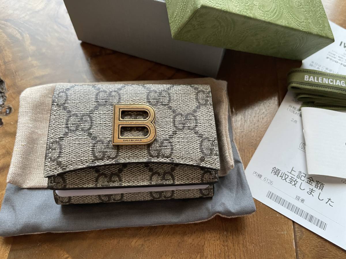 グッチ × バレンシアガ ザ・ハッカー・プロジェクト 三つ折ミニ財布 箱付 GUCCI × BALENCIAGA_画像2