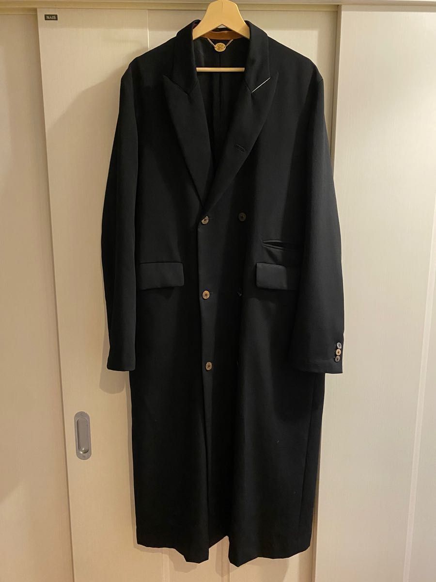 SUNSEA サンシー DOUBLE-BREASTED COAT BLACK-