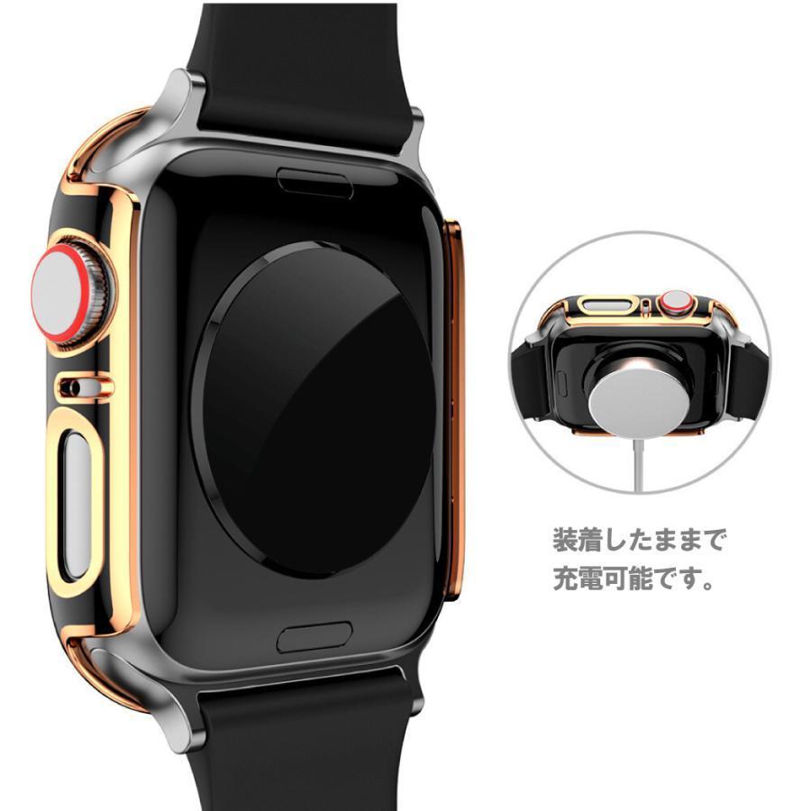 アップルウォッチ SE2023 SE2 6 SE 5 4 カバー 40mm レッド ＆ シルバー Apple Watch 取付簡単 軽量 画面保護 耐衝撃 6 5 4 SE SE2 SE2023の画像4