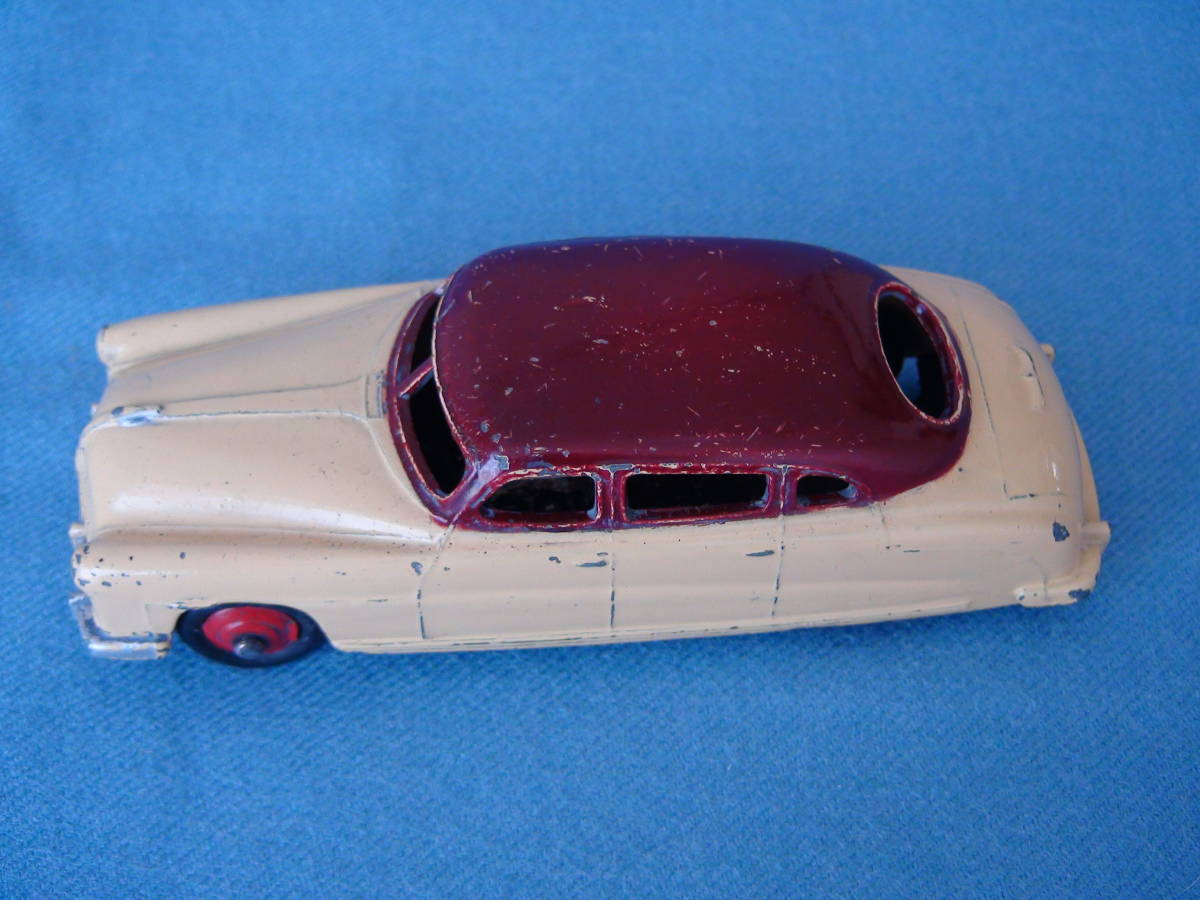 古い英ディンキー1/43ハドソン・コモドアー1950年型4ドアセダンクリーム/茶色ツートン・箱は難有_画像8
