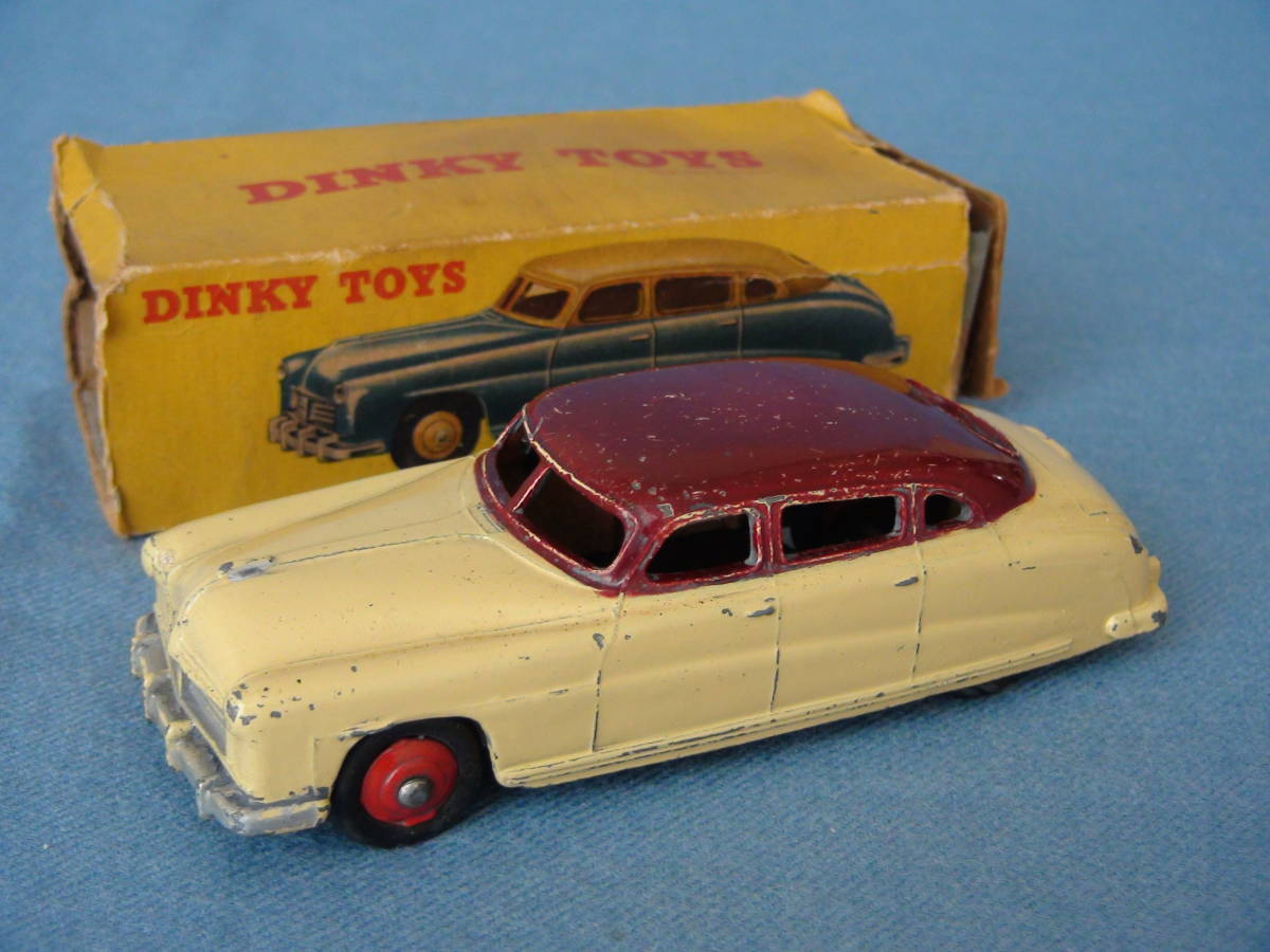 古い英ディンキー1/43ハドソン・コモドアー1950年型4ドアセダンクリーム/茶色ツートン・箱は難有_画像1