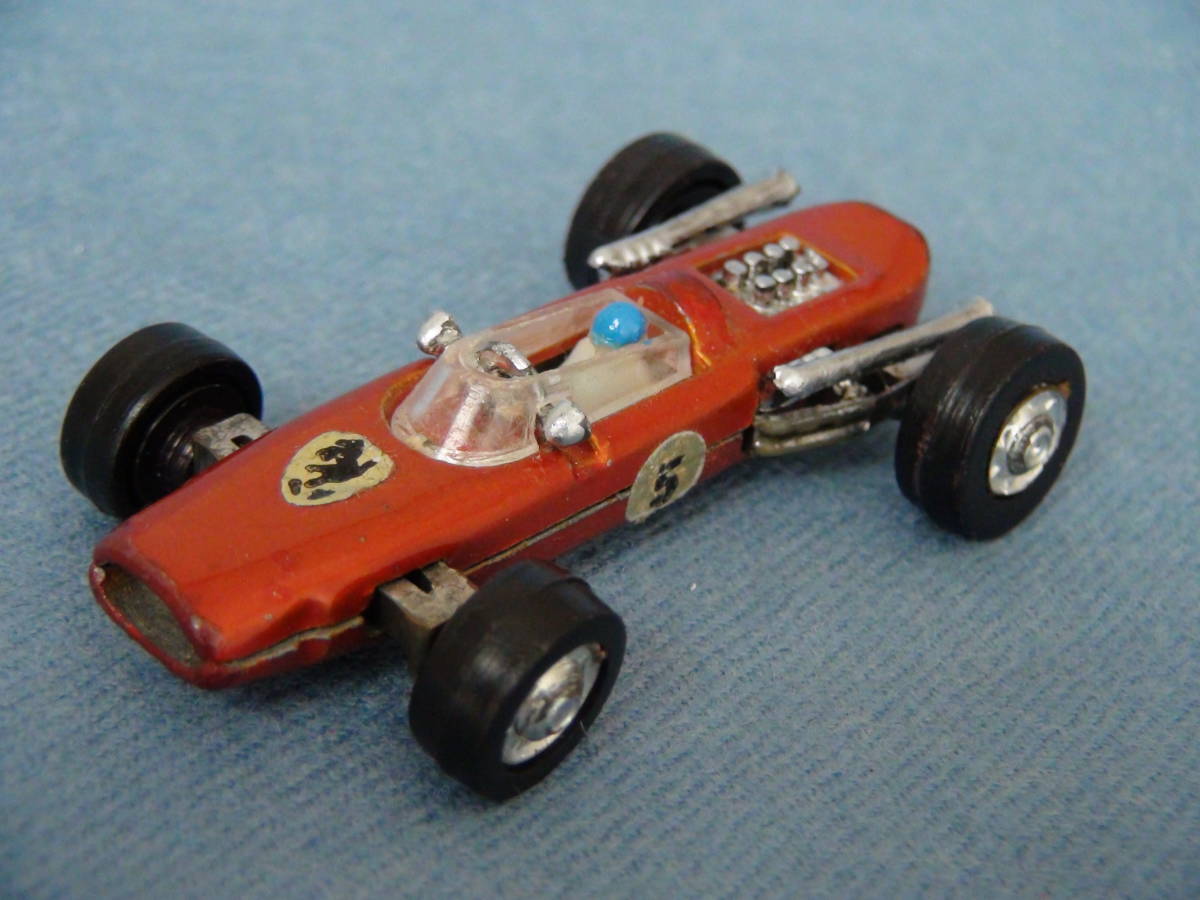 1970年頃古い香港ジルメックス1/64位レプコ・ブラバム葉巻型F1レーシングカー赤・旧ホイール_画像1