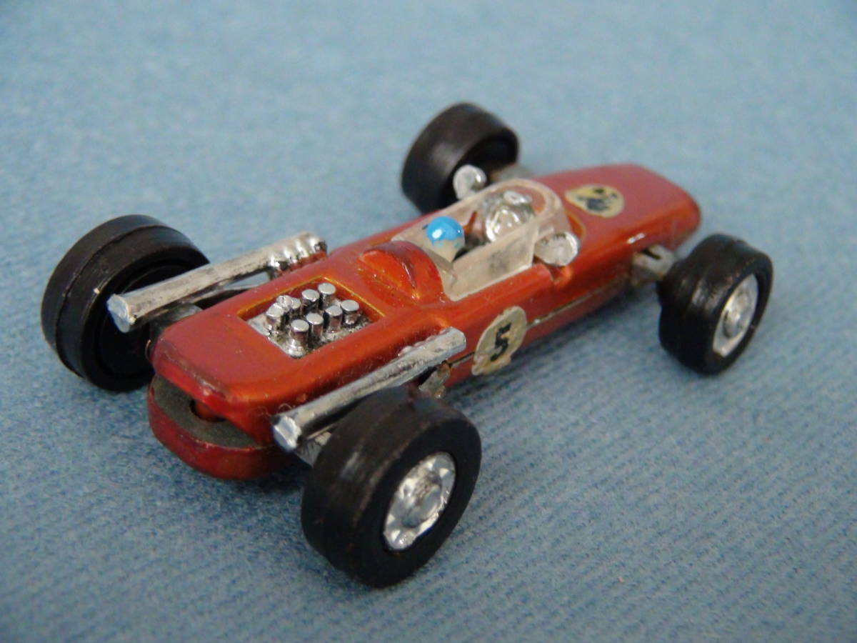 1970年頃古い香港ジルメックス1/64位レプコ・ブラバム葉巻型F1レーシングカー赤・旧ホイール_画像2