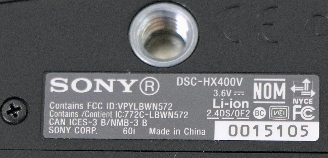 S◇ジャンク品◇デジタルカメラ Cyber-shot DSC-HX400V ソニー/SONY 光学50倍フラッグシップハイズーム/2040万画素(有効画素) 2014年発売_画像9