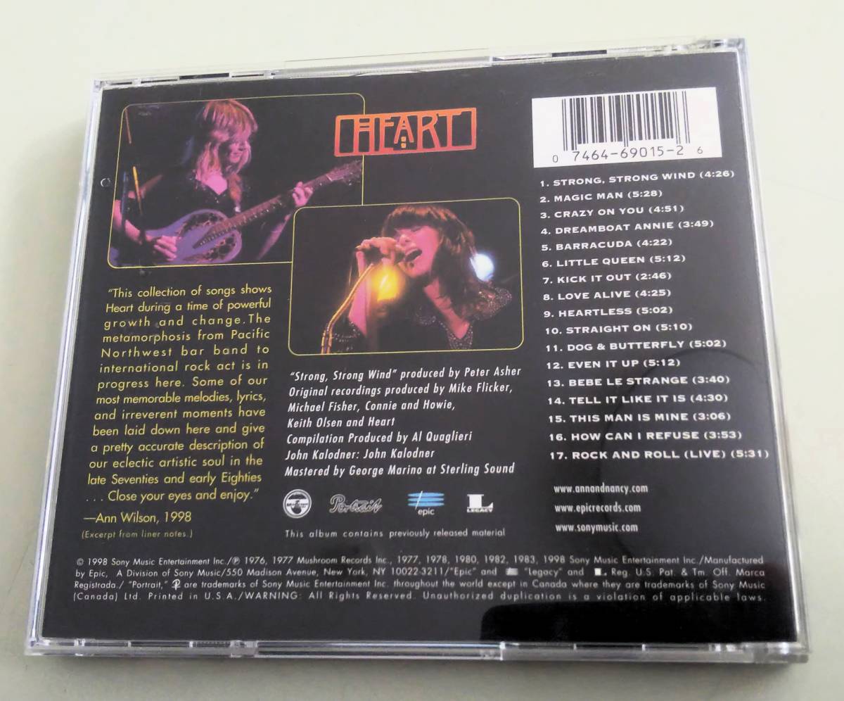 CD Heart Greatest Hits ハート グレイテストヒッツ EK69015　ベスト盤_画像3