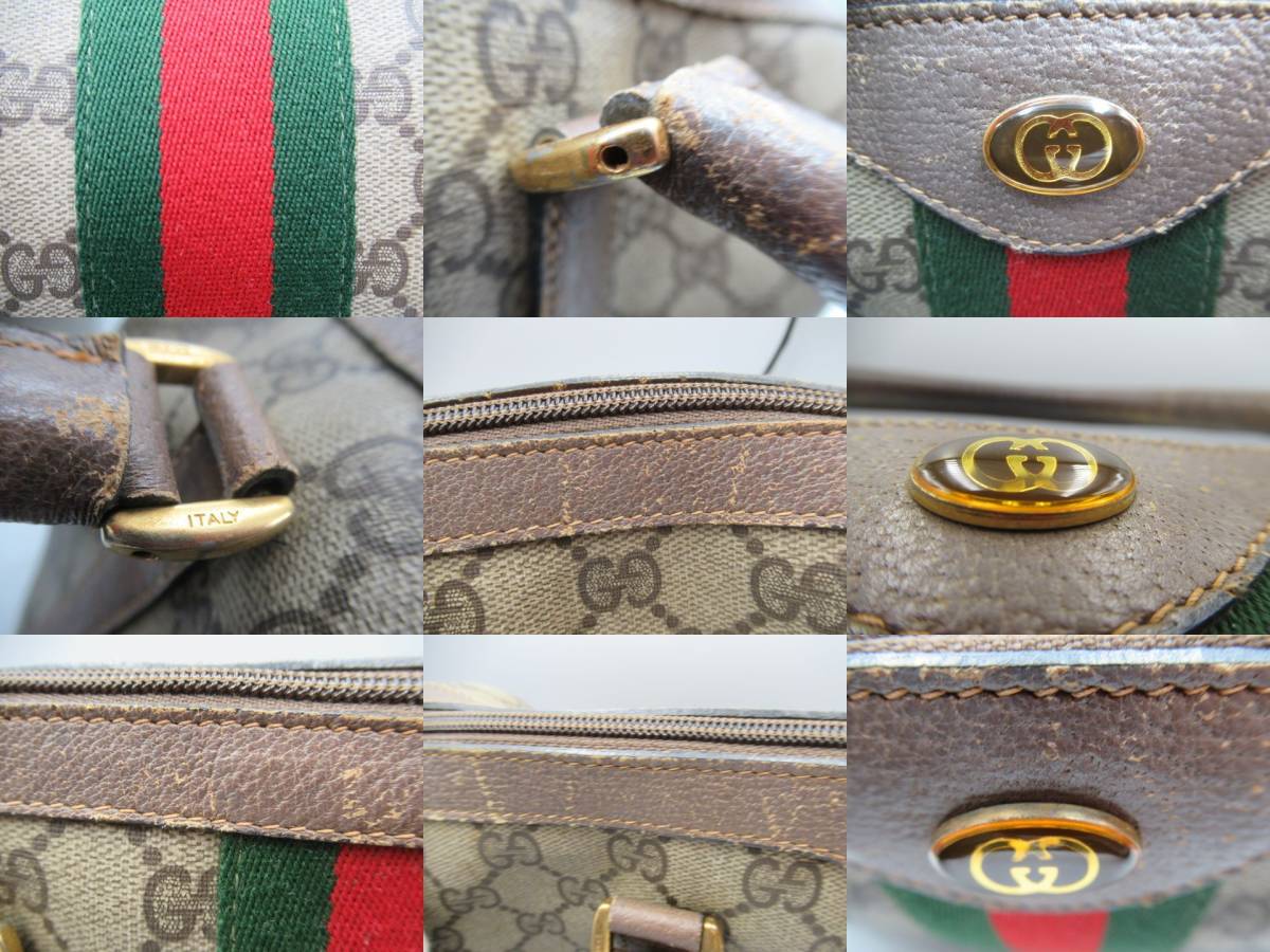 ▲▲中古品 グッチ GUCCI オールドグッチ シェリーライン ミニボストンバッグ ハンドバッグ 24・02・007 GG PVC×レザー▲▲_画像10