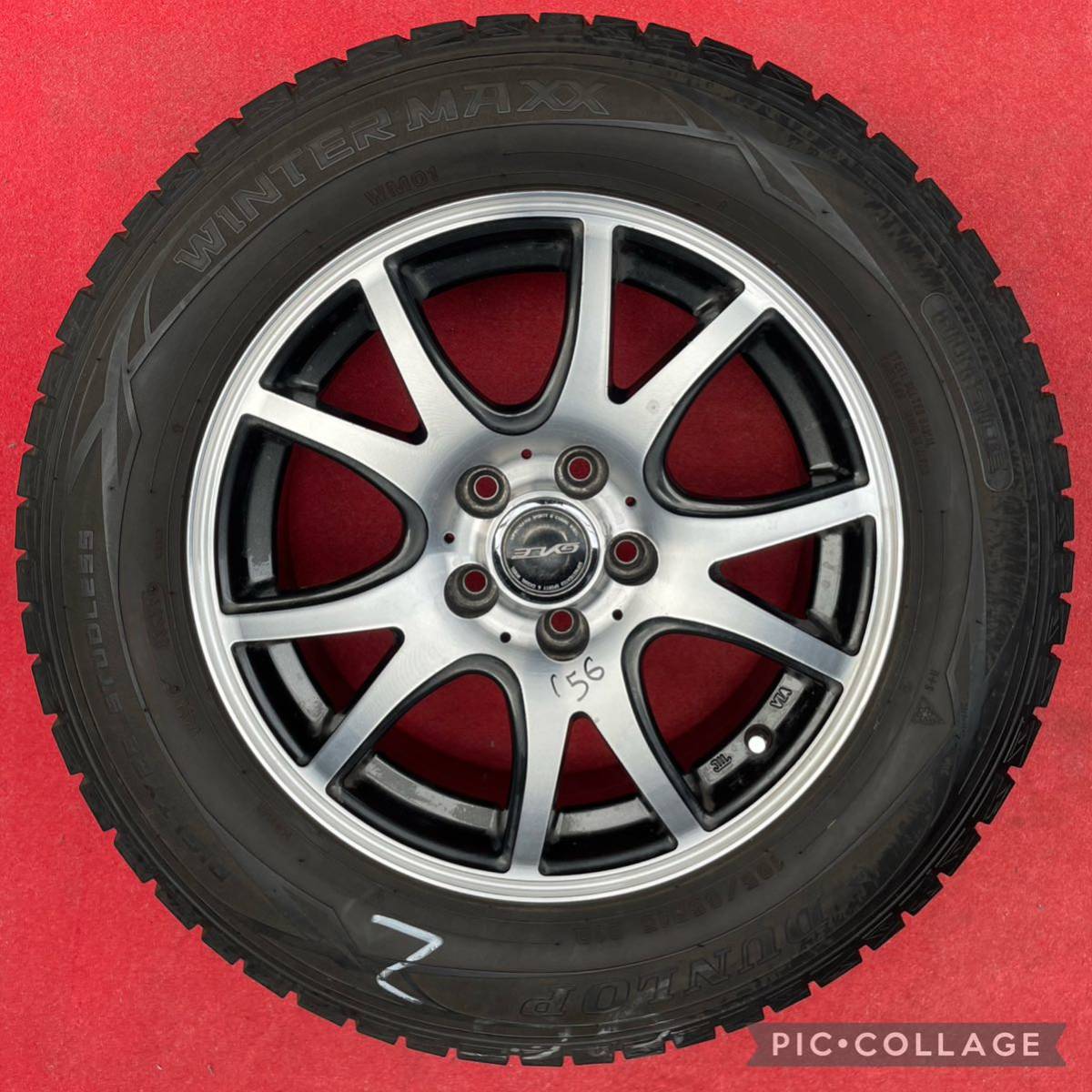 DUNLOPバリ山スタッドレスタイヤ15インチ 社外ホイール195/65R15 タイヤ&ホイール4本セット。15 ×6.0J＋43 H数 5H PCD 100_画像7