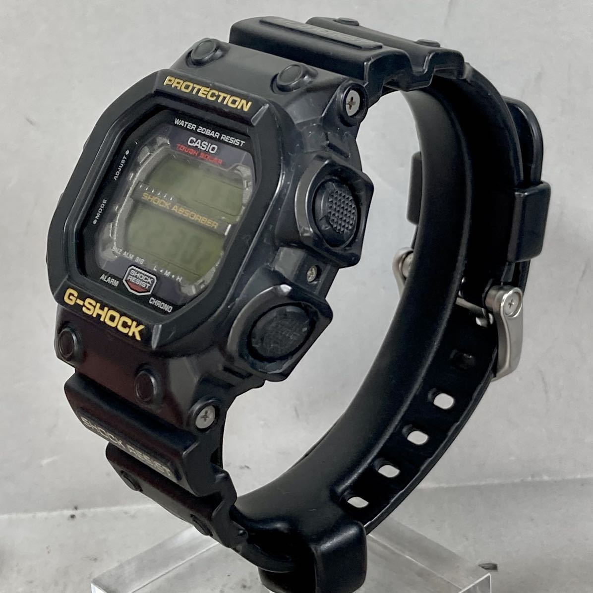 希少 美品 G-SHOCK GX-56-1BJF GXシリーズ タフソーラー 防塵・防泥構造 マッドレジストブラック ゴールド液晶 スクウェア ビッグケース_画像7