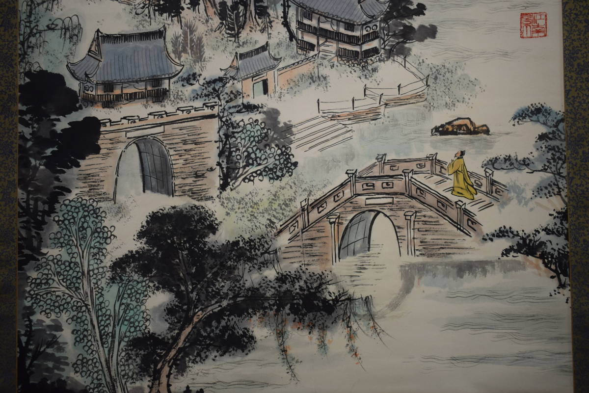 不詳/作者不詳/古寒山寺図/大幅/布袋屋掛軸HF-705 不詳】//作者不詳/古寒山寺図/大幅/布袋屋掛軸HF-705