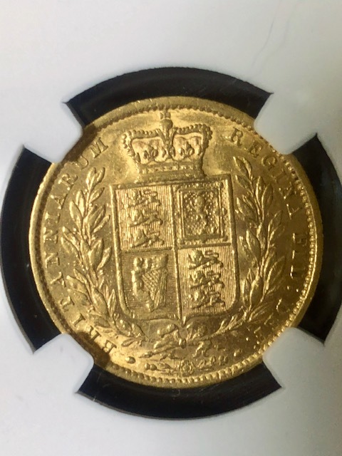 イギリス ソブリン金貨 ビクトリア女王 1855年 NGC AU53 _画像4