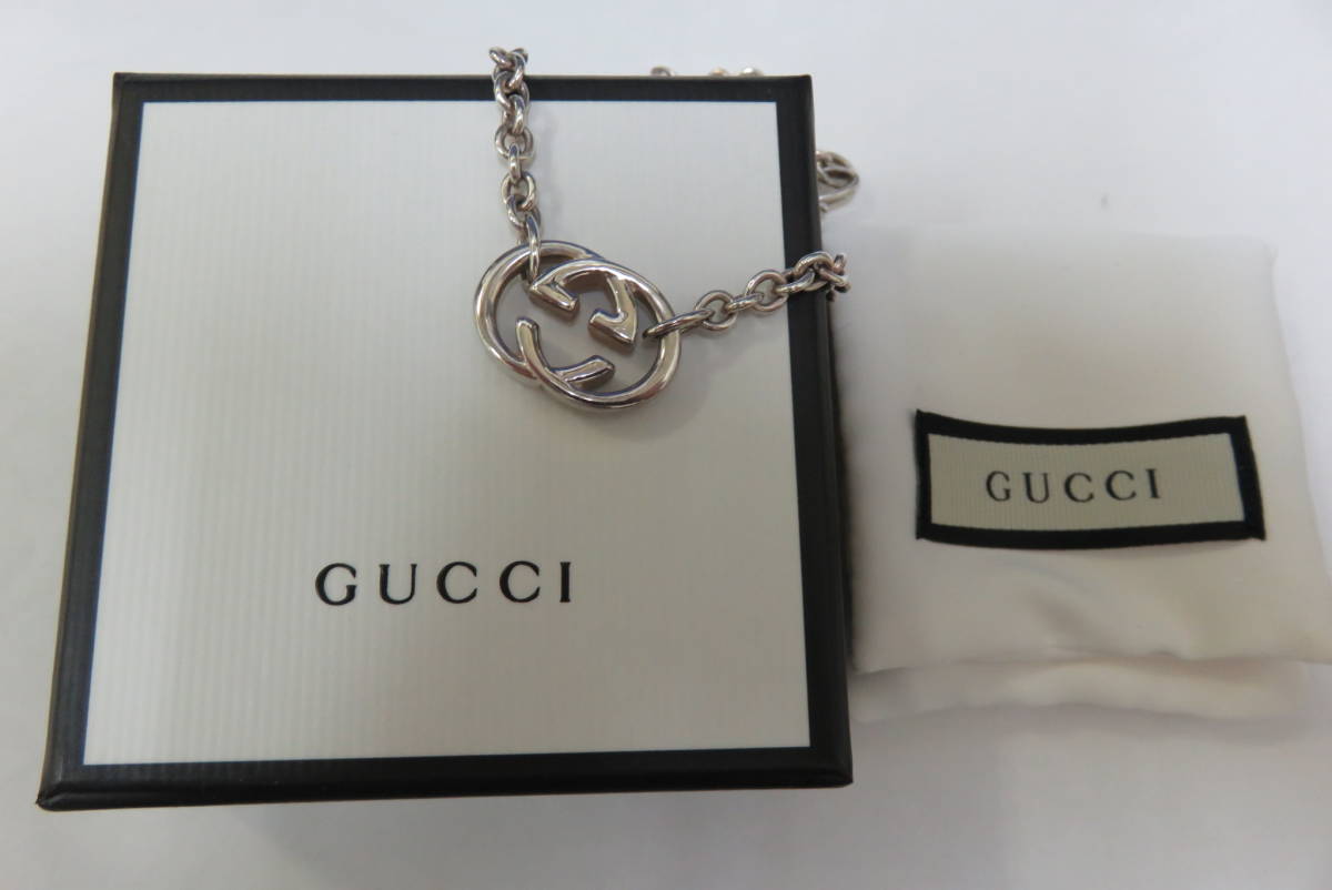  Gucci GUCCI серебряный колье Inter locking GG Ag925