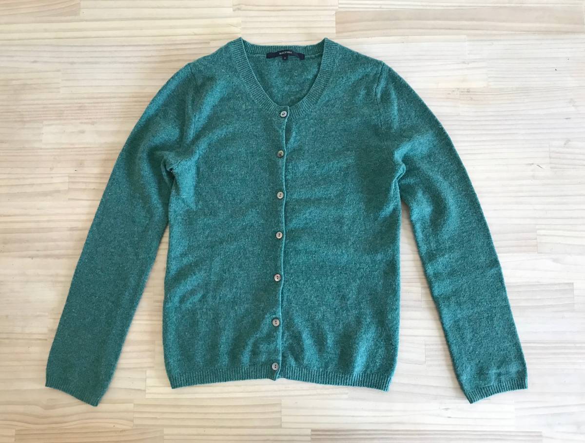 マカフィー/MACPHEE/トゥモローランド/トップス/ニット/セーター/カーディガン/長袖/1/S-M/ウール×カシミヤ/グリーン/良品美品