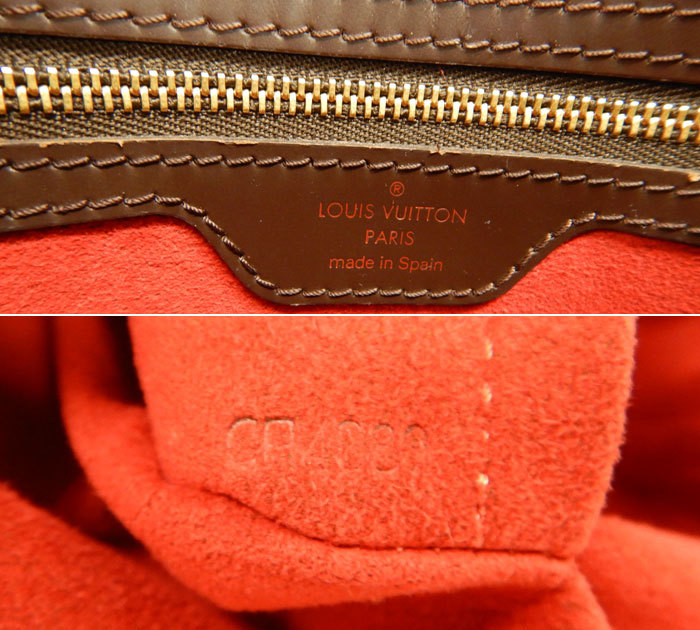 良品 LOUIS VUITTON ルイヴィトン N51204 ハムステッド MM トートバッグ FB2687 ダミエライン ブラウン×レッド_画像10