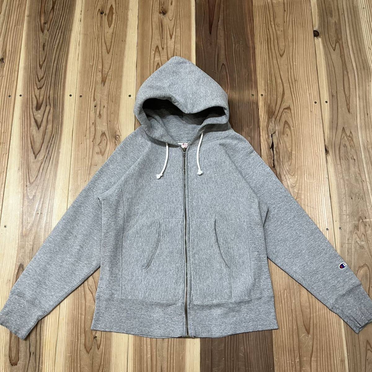 USA製 Champion チャンピオン REVERSE WEAVE リバースウィーブ 赤タグ ジップアップ parka 裏起毛 サイズM 玉mc2238_画像2