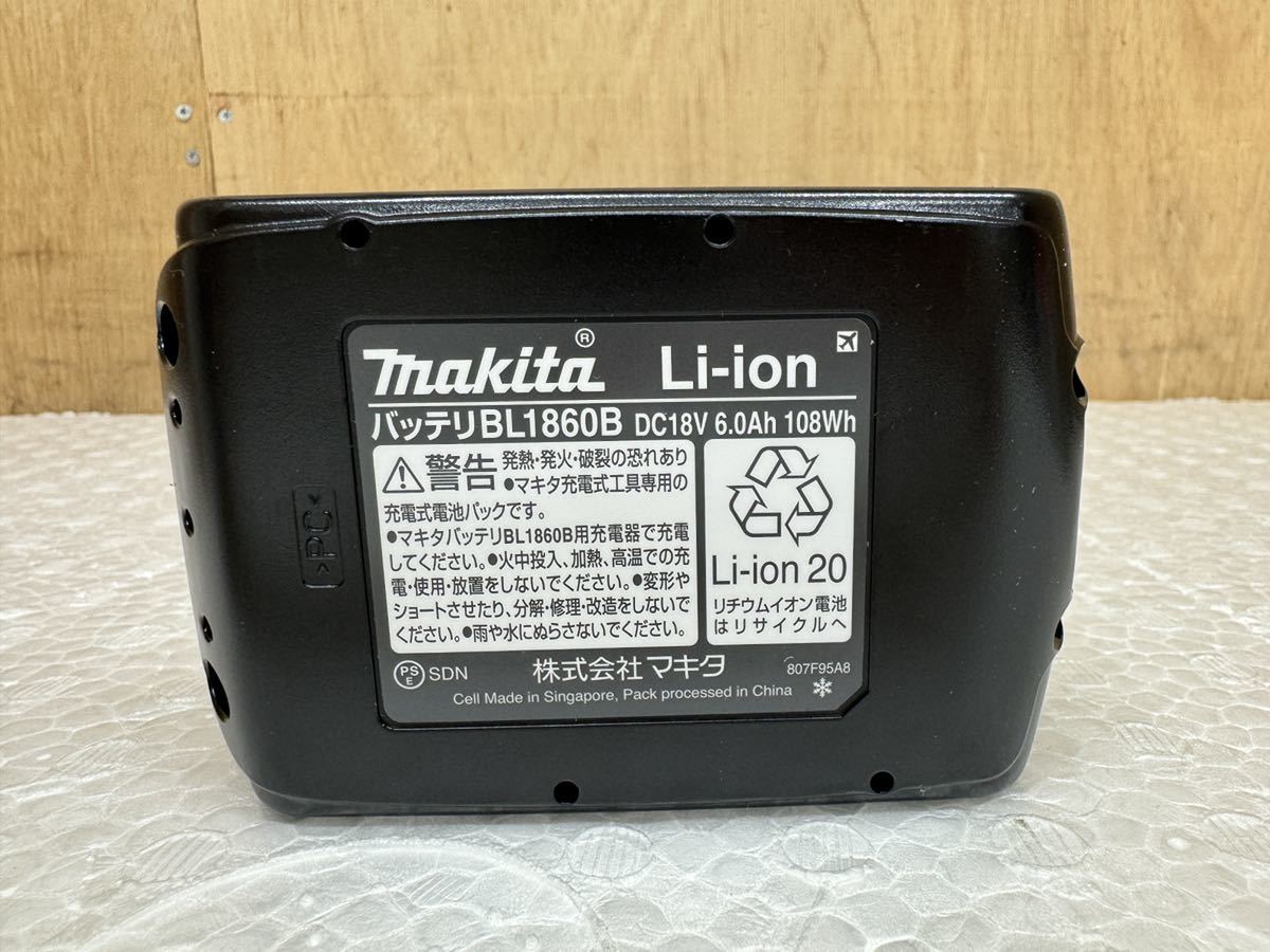 未使用　makita マキタ BL1860B リチウムイオン バッテリー 18V 6.0A_画像5