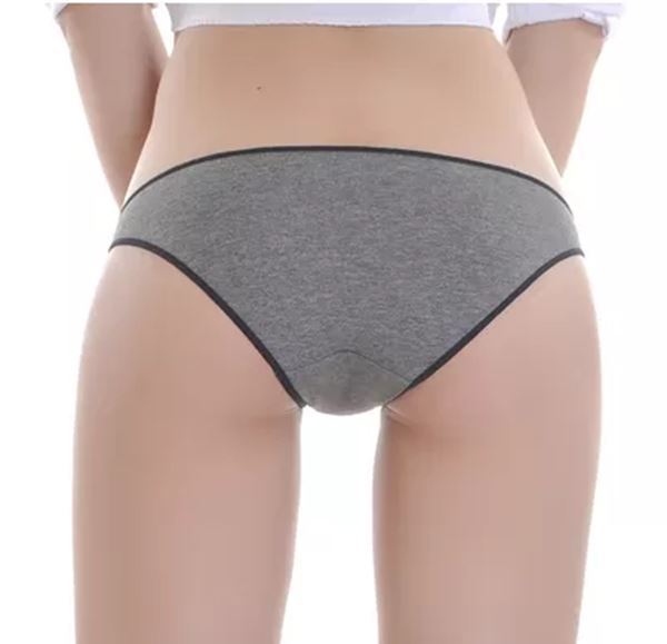 定番 ビキニ パンティ 灰色ゴム黒 Mサイズ 股上浅めローライズフルバックショーツ Japanese girl lingerie panties_画像4