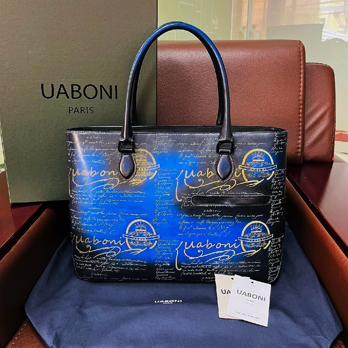 最上級 EU製 定価38万◇UABONI*ユアボニ*幻のパティーヌ*トートバッグ