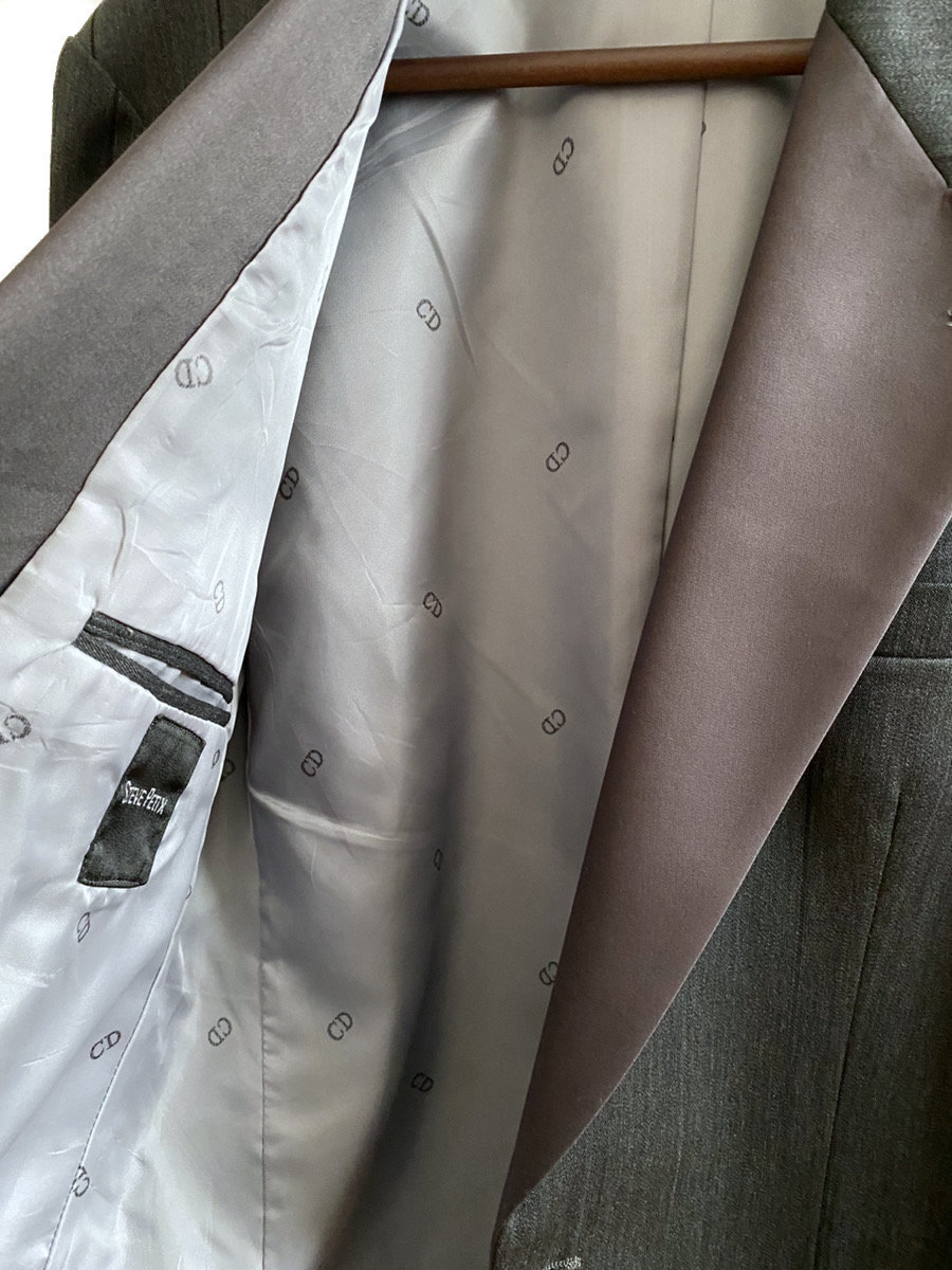 Christian Dior×STEVE PETIX クリスチャンディオール タキシードジャケット チャコールグレー L-XL程度 ヴィンテージ サンプル品_画像7