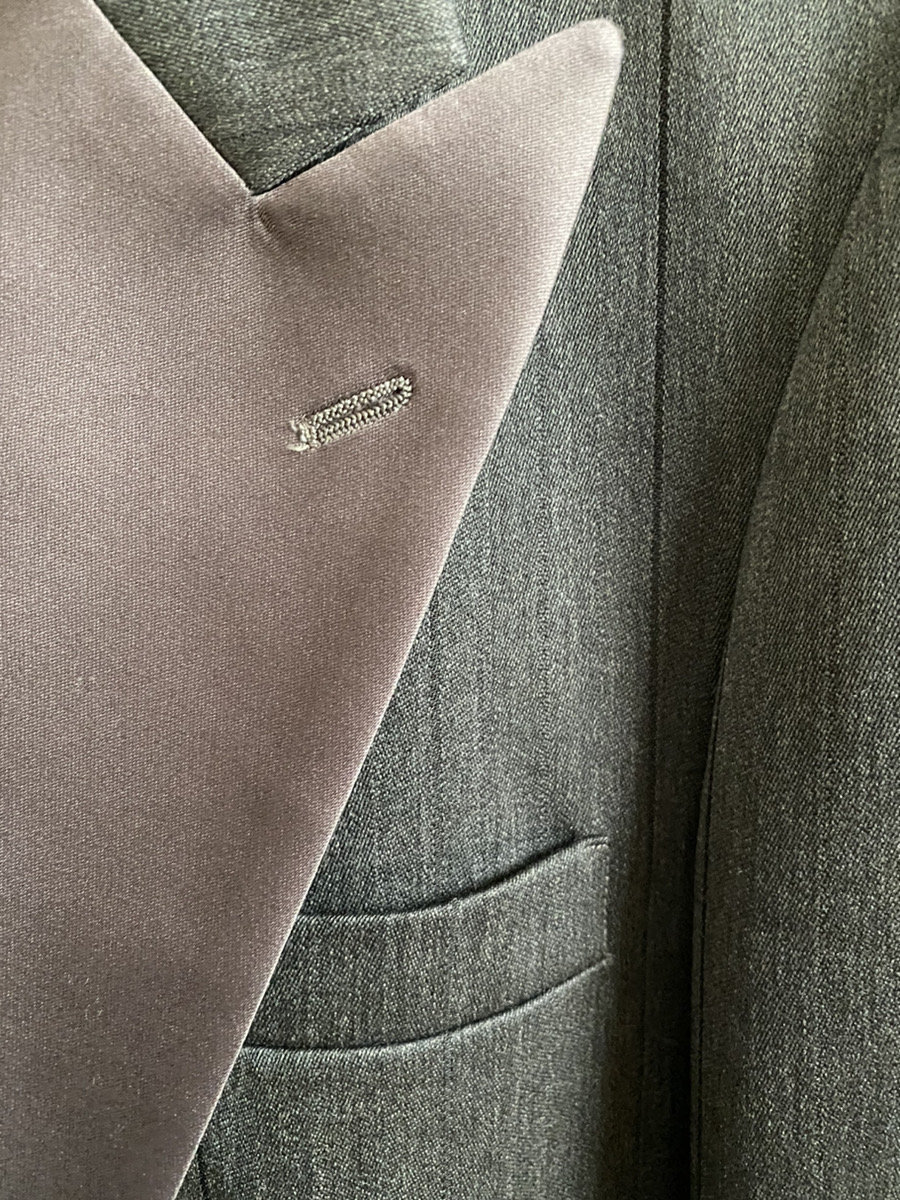 Christian Dior×STEVE PETIX クリスチャンディオール タキシードジャケット チャコールグレー L-XL程度 ヴィンテージ サンプル品_画像3