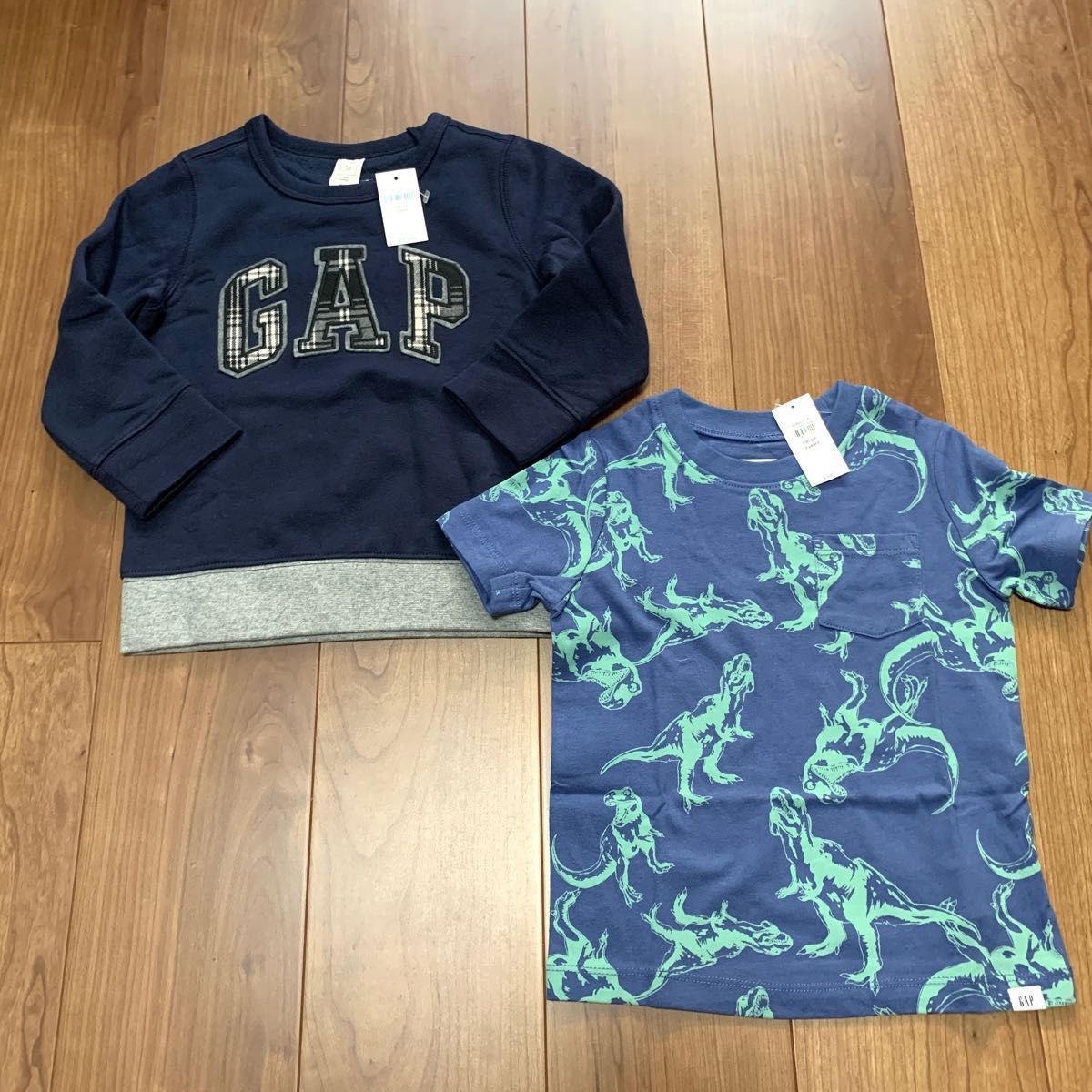 Gap kids ブルー トレーナー 130 裏起毛 水色 GAPロゴ - トップス