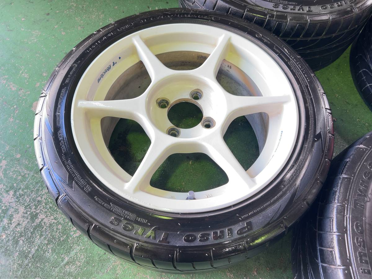 DEEPSRACING★BuddyClub バーディクラブ 15インチ 7J +45 PCD100 4H タイヤ付き 195/50R15 4本セット★検)EF8 EF9 EG6 EG9 EK4_画像6