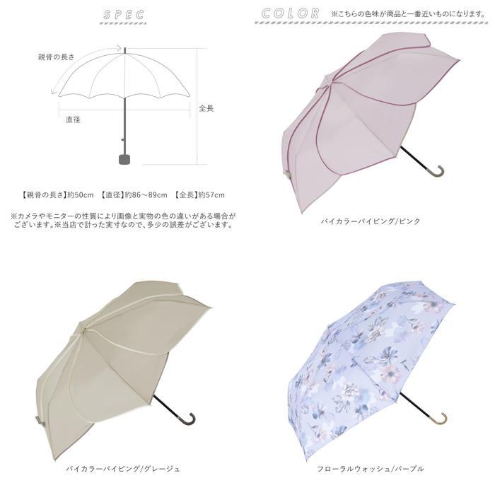 ☆ スカーフプリント/サックス ☆ because ビコーズ 晴雨兼用 折りたたみ傘 because ビコーズ 折りたたみ傘 レディース 50cm 晴雨兼用傘の画像9