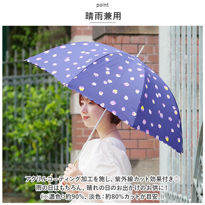 ☆ フリルベージュ ☆ ニューベーシックアンブレラ 58cm ニフティカラーズ 長傘 nifty colors 傘 レディース 手開き 58cm 雨傘 かさ カサ_画像5