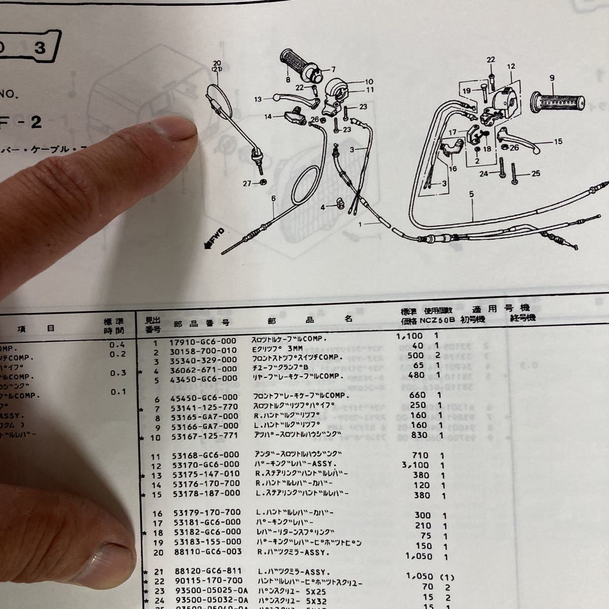 ホンダ純正 モトコンポ 純正ミラー 新品 88110-GC6-305 バックミラーの画像7