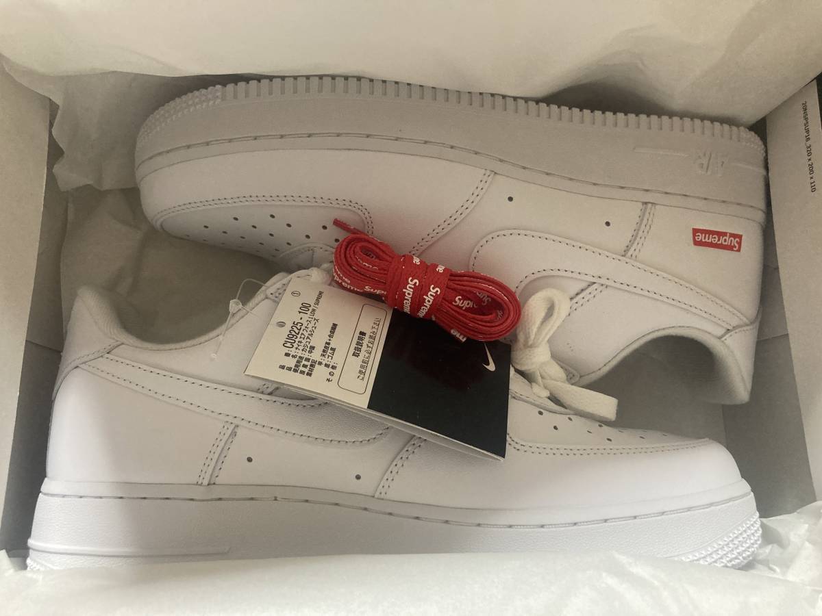 27.5cm Supreme × NIKE Air Force 1 Low White US9.5 ナイキ エアフォース1 ホワイト オンライン購入 新品未使用_画像1