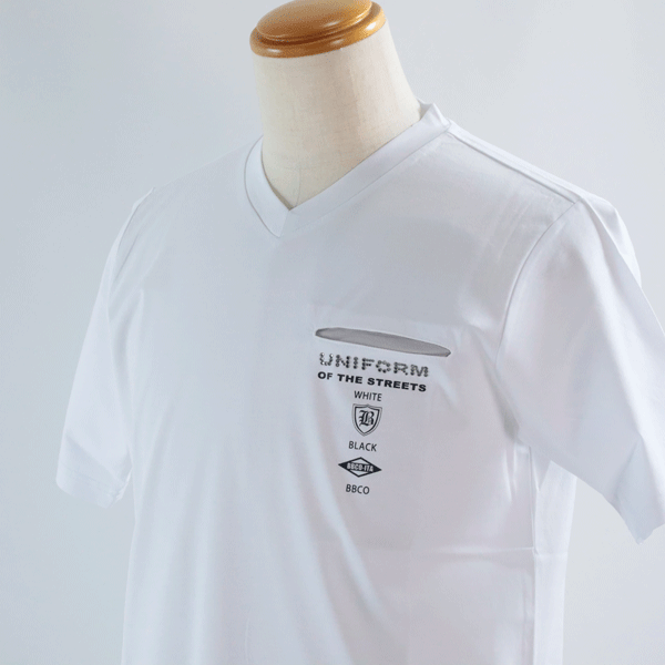 半袖Tシャツ ビビコ BBCO 48サイズ L 11-2712-1-1 HT ロゴ 30代 40代 50代 メンズカジュアル 1点物 2021SS ホワイト 新品 新作 正規品 夏