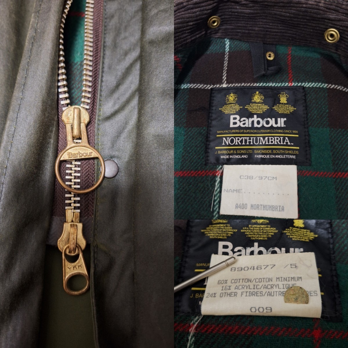 希少 綺麗 ミント 80s 38 バブアー ノーザンブリア 90s Barbour