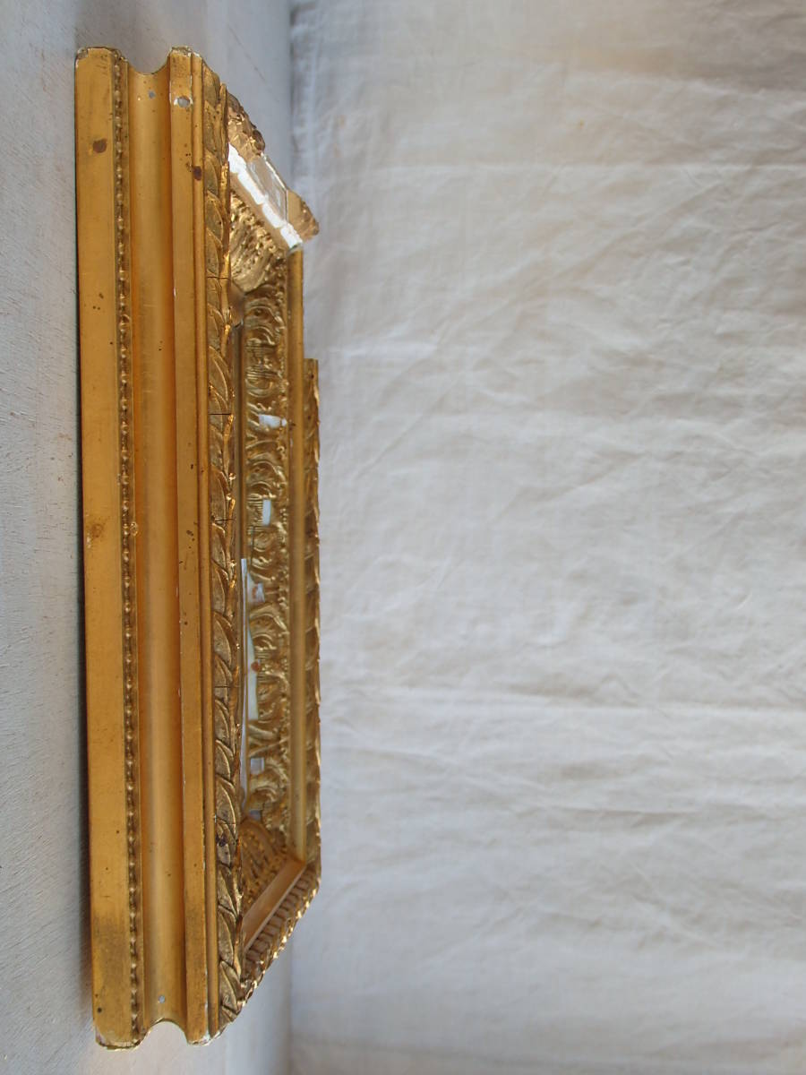 フランスアンティーク フレーム ゴールド 額縁 壁掛け 西洋 ディスプレイ ウォール 蚤の市 ブロカント 素敵 古い 写真 デッサン 彫刻 北欧 _画像7