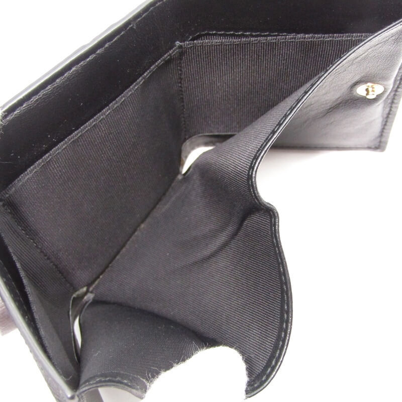 SMYTHSON スマイソン 三つ折り財布 パナマ MINI TRIFOLD PURSE イタリア製 カーフ コンパクト財布 ブラック 黒 28006563_画像8