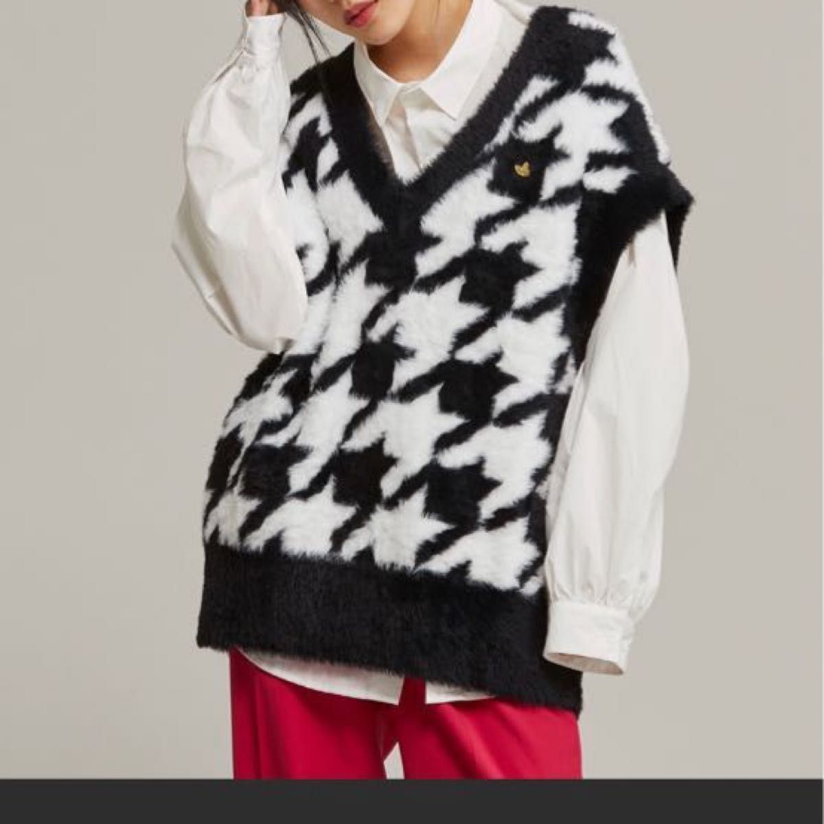 adidas アディダス ニット ファー ベスト 千鳥柄 Yahoo!フリマ(旧)-