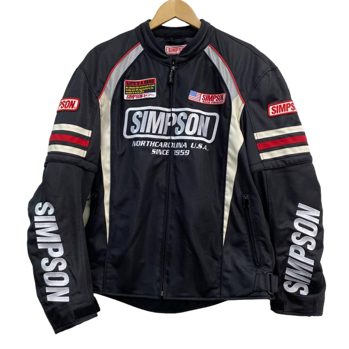 【即決】 SIMPSON シンプソン メッシュジャケット 半袖切り替え 黒系 ブラック系 3Lサイズ　4197-80_画像1