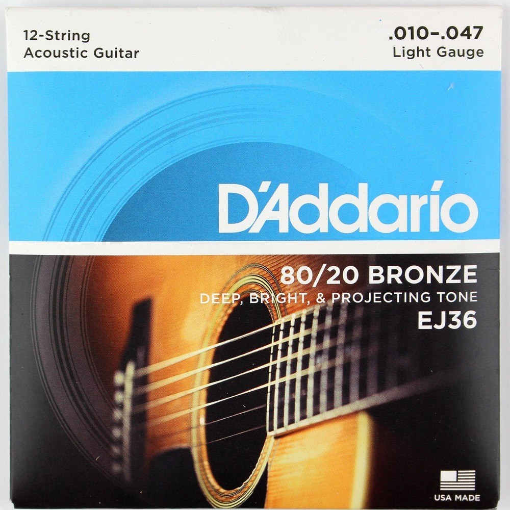 ダダリオ D'Addario EJ36 Bronze Light 12-string 12弦用アコースティックギター弦_画像1