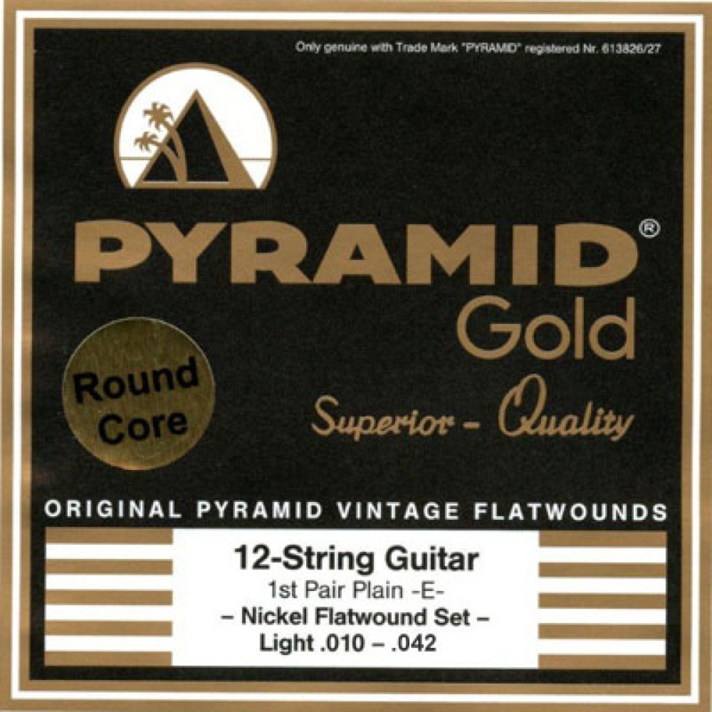 PYRAMID STRINGS EG Gold 12 strings 010-042 chrome nickel flatwounds on round core Flat wow ndo12 струна для электрогитара струна 