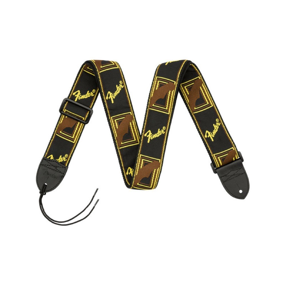 フェンダー Fender 2 Monogrammed Strap Black/Yellow/Brown ギターストラップ_画像1