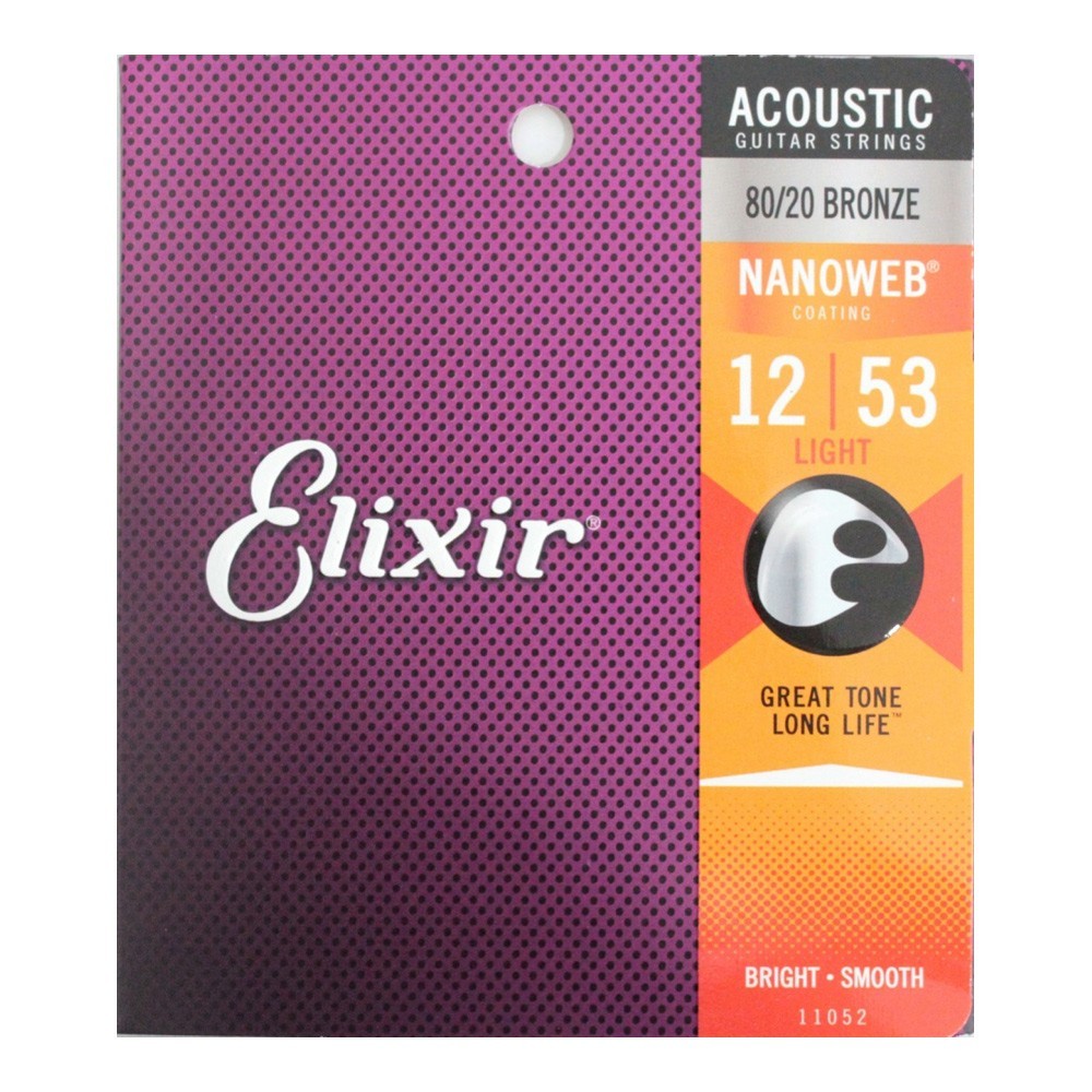 エリクサー ELIXIR 11052 ACOUSTIC NANOWEB LIGHT 12-53×12SET アコースティックギター弦