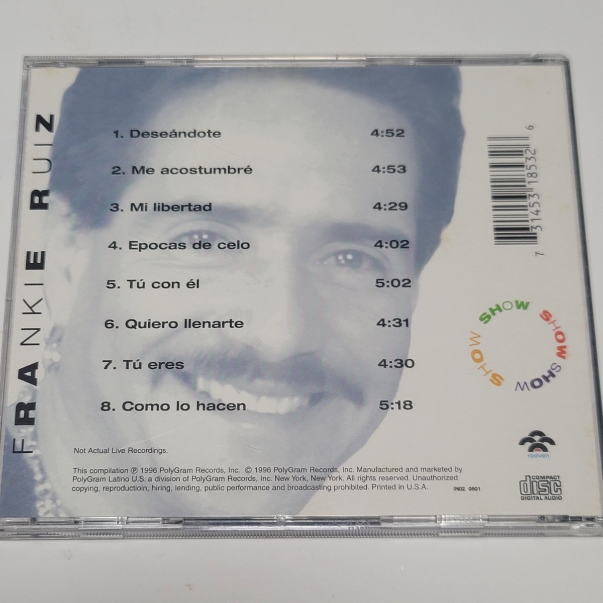 《送料込み》CD US盤 フランキー・ルイス Frankie Ruiz 「SHOW」アルバム 8曲収録 サルサ_画像3