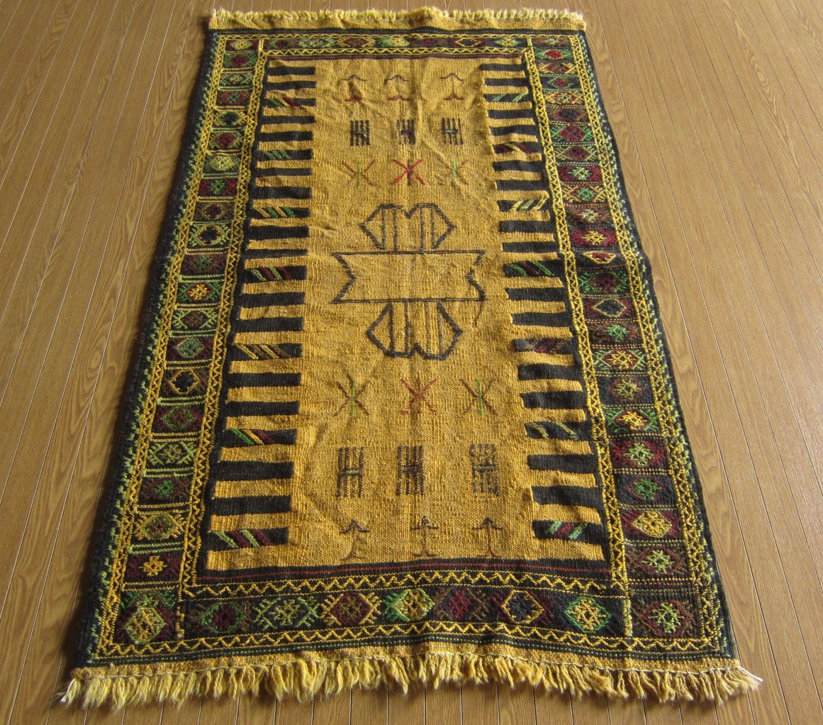 【160ｘ95】イラン直輸入★コルディ産キリム・KILIM■1115-21