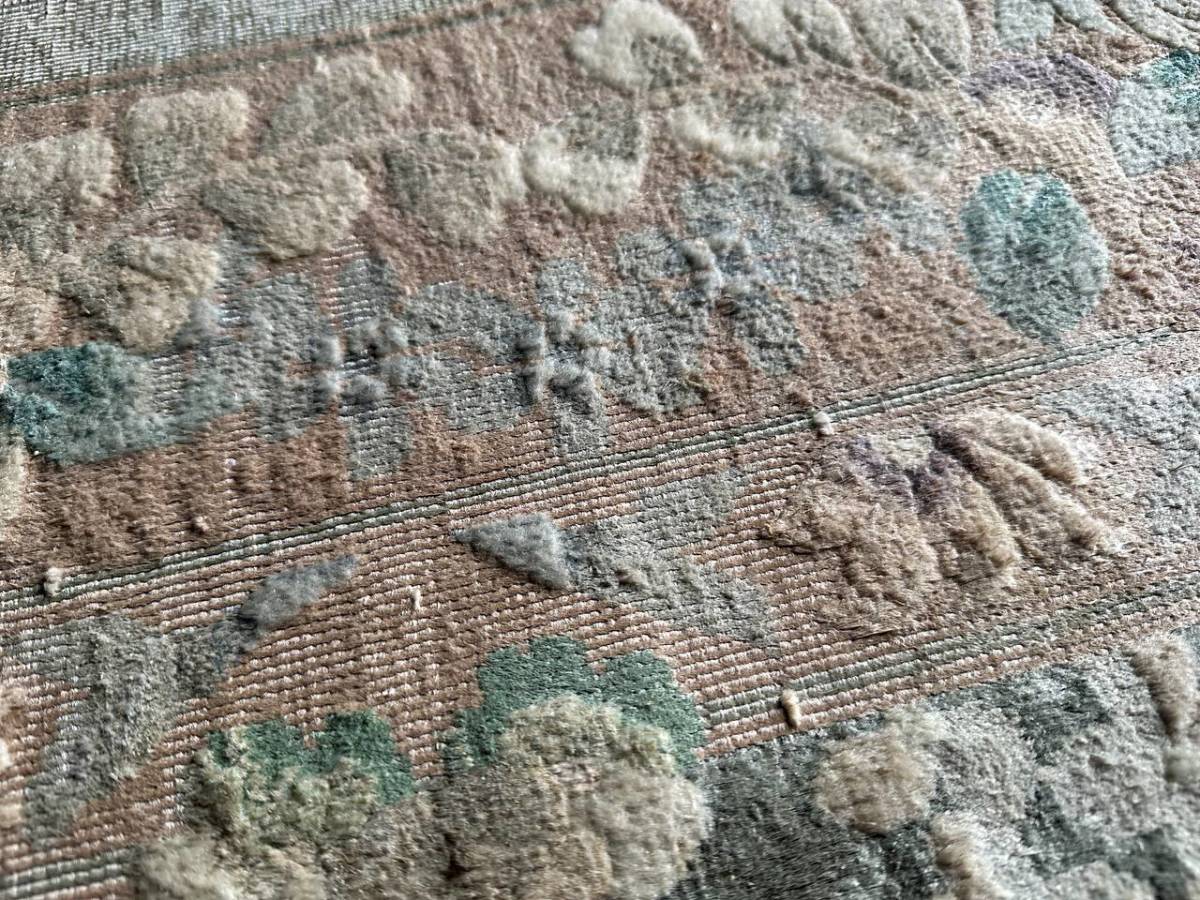 【233×165】シルク◆中国産絨毯・カーペット・ラグ■3275-30_※擦れ箇所です。