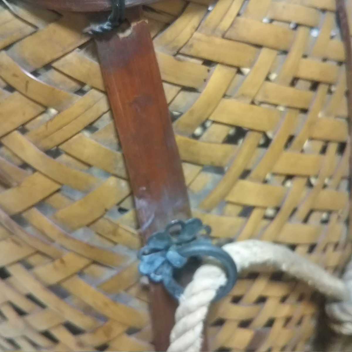 アンティーク　古い　竹製魚籠